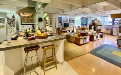 Super Cool, Uniquely Redesigned First Floor El Poblado Condo With High Ceilings And Attractive Hardwood Flooring