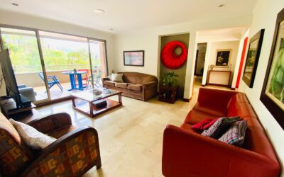 Centrally Located 3BR El Poblado Apartment With Large Terrace-Like Balcony, Pool, and Two Units Per Floor