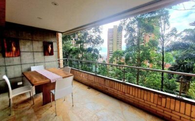 Centrally Located 3BR El Poblado Unit With Large Balcony Space, Hardwood Flooring, Green Views & Pool