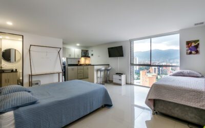 Three Short-Term Rental El Poblado Apartments For Sale With Low HOA Fees, Shared Rooftop Terrace, and Turnkey Pricing