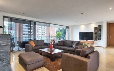 3BR El Poblado Apartment With Oversized Balcony/Terrace Space, Fireplace, and Incredible Views Just Steps From El Tesoro