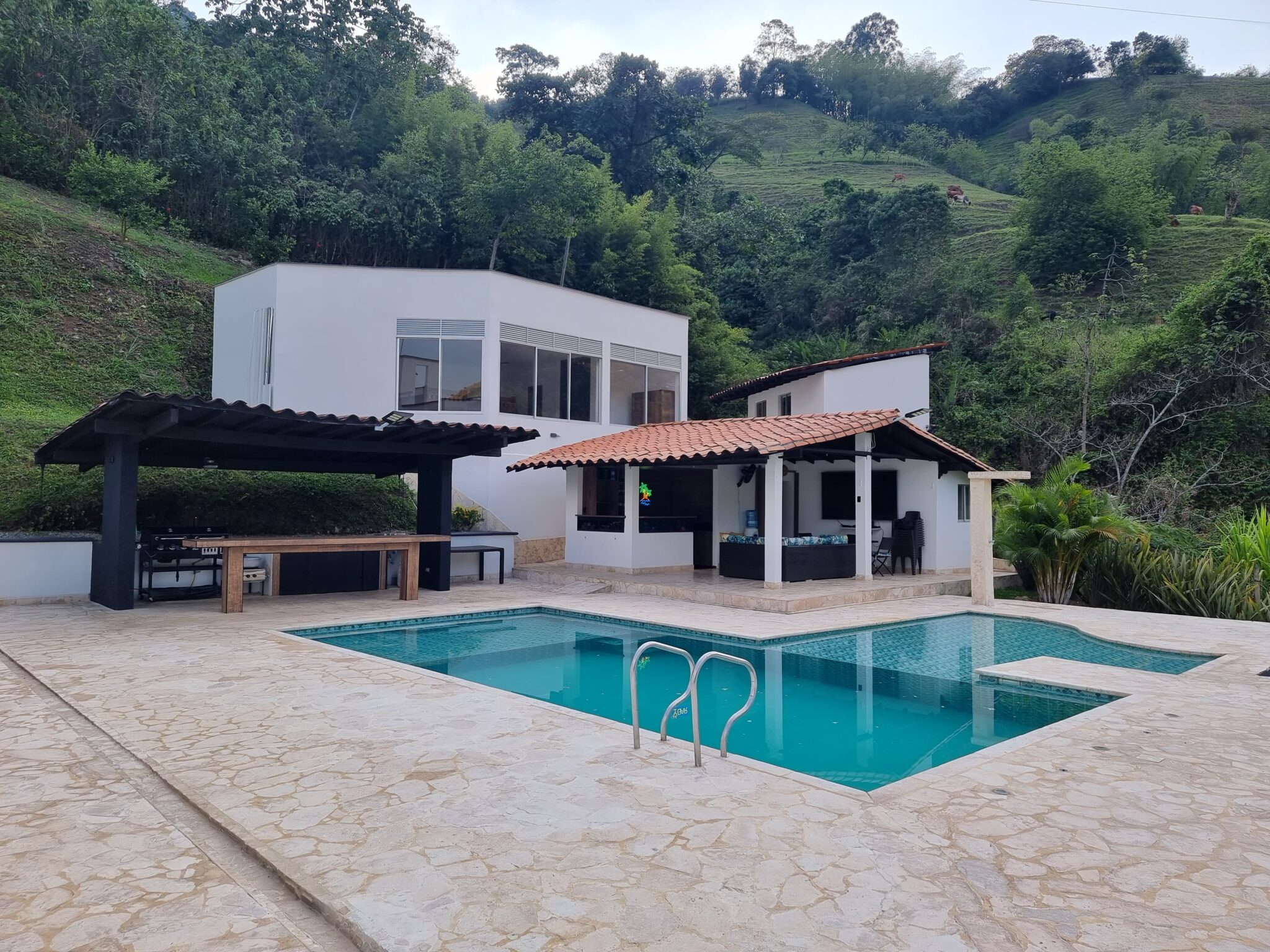 Recently Constructed 10 Bedroom Finca One Hour South Of Medellin On 2.47 Acres With Swimming Pool and Rolling Green Views